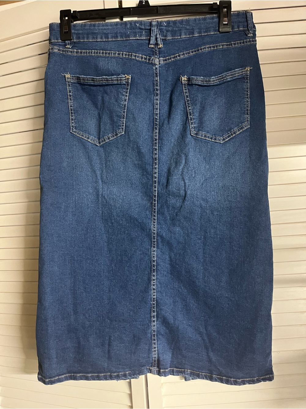Vintage Serra Blue Denim Skirt with Front Button - Picture 7 of 9